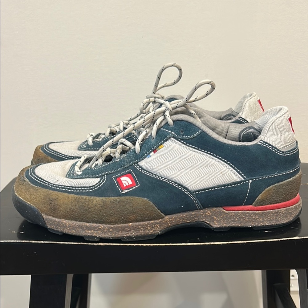 The North Face Blue and Gray Sneakers with Retro Design